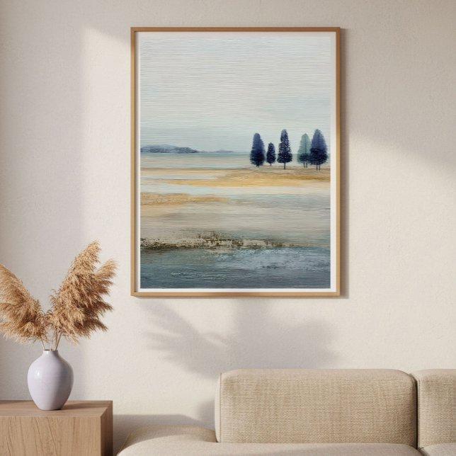 Affiche Terrain ouvert avec île lointaine minimal abstrait (Créateur téléchargé)