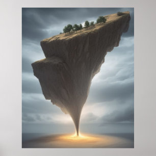 Affiche Terrain surréaliste abstrait et moderne au sommet 