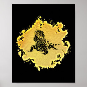 Affiche Terrarium Motif Lézard Iguane Reptile Coloré Liz