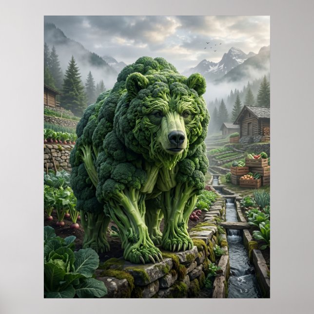 Affiche Terrasse Broccoli Bear (Devant)