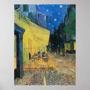 Affiche Terrasse Café Van Gogh en soirée