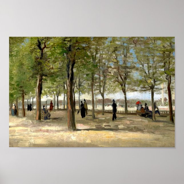 Affiche Terrasse dans le jardin du Luxembourg (1886) Van G (Devant)