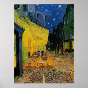 Affiche Terrasse du Café la nuit