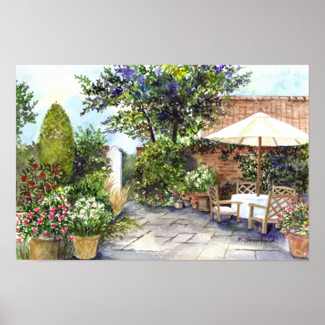 Affiche Terrasse du manoir à Heslington York (Devant)