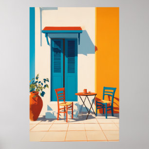 Affiche Terrasse méditerranéenne Bliss