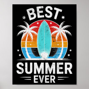 Affiche Terrasse Meilleur Été Jamais Filles de Surf Vacanc