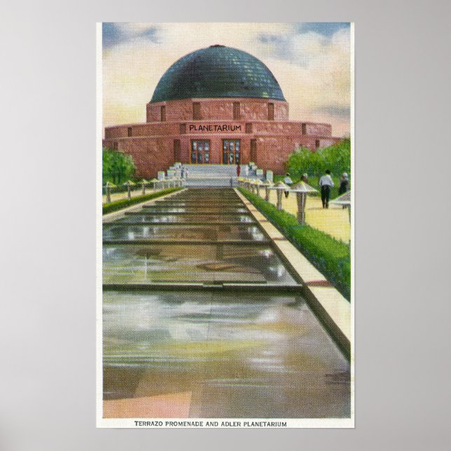Affiche Terrazo Promenade Vue du Planétarium Adler (Devant)