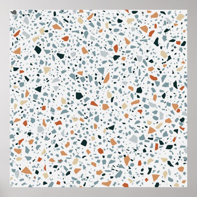 Affiche Terrazzo sol marbre sans soudure patter artisanal (Devant)