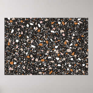 Affiche Terrazzo sol motif sans soudure dans les couleurs