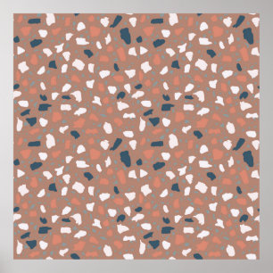 Affiche Terrazzo sol motif sans soudure. pierre vintage,