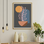 Affiche Terre Abstraite Géométrique Art Botanique en Gris<br><div class="desc">Poster de l'Art Botanique Géométrique Terre Abstraite en Gris</div>