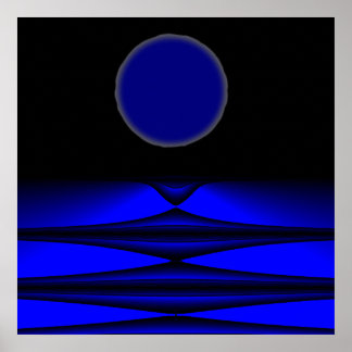 Affiche terre Alien pleine lune nuit