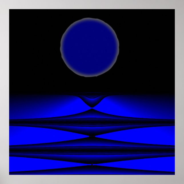 Affiche terre Alien pleine lune nuit (Devant)