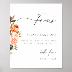 Affiche Terre Automne Floral Mariage Faveur