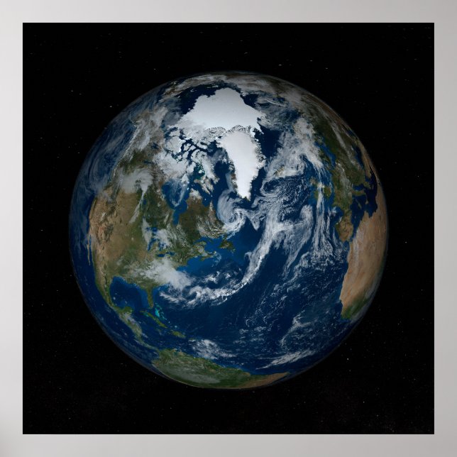 Affiche Terre Avec Nuages Et Glace De Mer 2 (Devant)