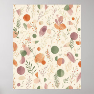Affiche Terre Cuite Brûlée Sage Poussiéreux Boho Fougère d