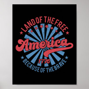 Affiche Terre De La Liberté À Cause De La Brave 4 juillet