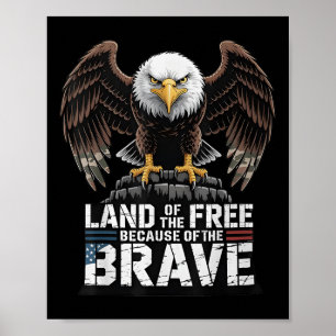 Affiche Terre De La Liberté À Cause De L'Aigle Nous Brave