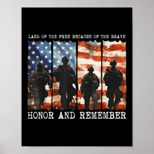 Affiche Terre De La Liberté À Cause De L'Honneur Brave Et