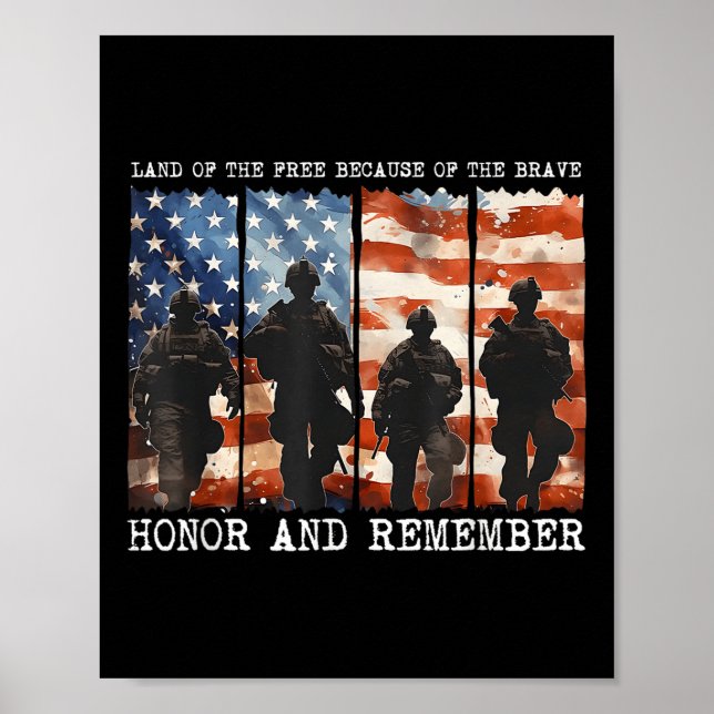 Affiche Terre De La Liberté À Cause De L'Honneur Brave Et  (Devant)