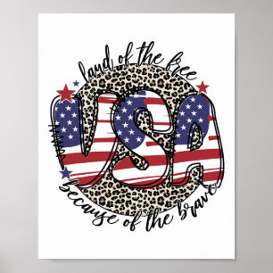 Affiche Terre De La Liberté À Cause Du Brave 4 Juillet Leo