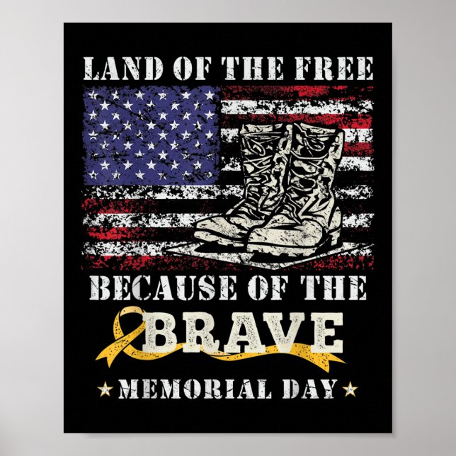 Affiche Terre De La Liberté À Cause Du Brave Mémorial (Devant)