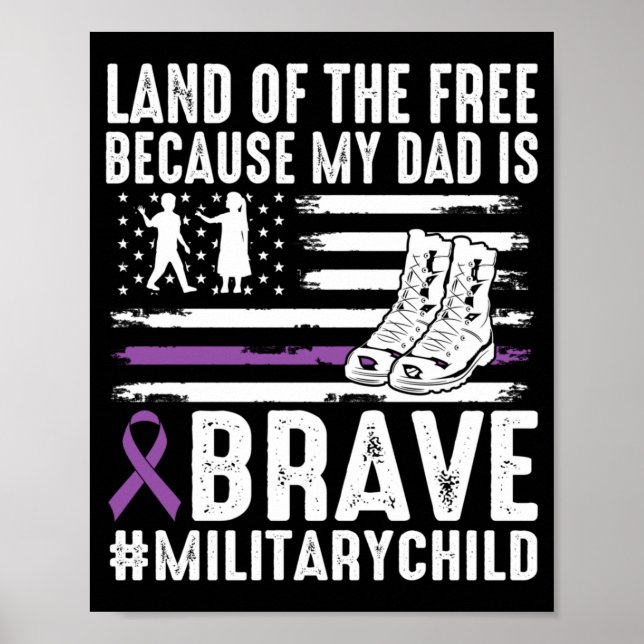Affiche Terre de l'enfant de militaire courageux fier parc (Devant)