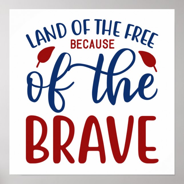 Affiche Terre de libres grâce aux courageux rouge bleu (Devant)