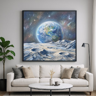 Affiche Terre depuis la Lune - Peinture de style impressio
