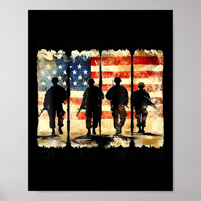 Affiche Terre des libres grâce aux braves Honneur et Ré (Devant)