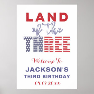 Affiche Terre Des Trois Etats-Unis 3ème anniversaire de fê