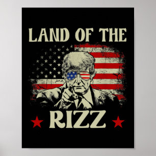 Affiche Terre du Rizz drôle patriotique Trump 4 juillet