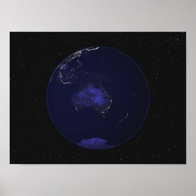 Affiche Terre entière la nuit montrant les lumières de la  (Devant)