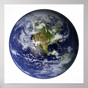 Affiche Terre entière montrant l'Amérique du Nord