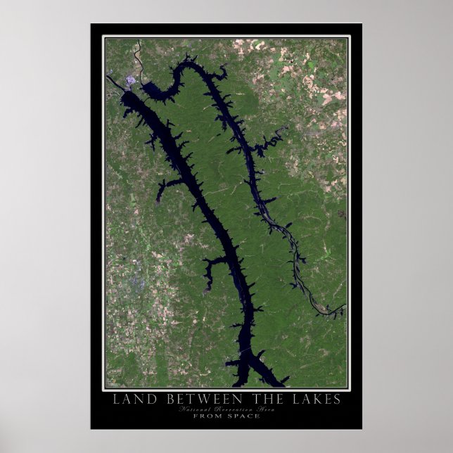 Affiche Terre entre le parc national des Lacs Carte satell (Devant)
