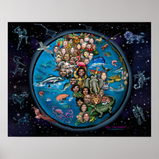 Affiche Terre et constellations