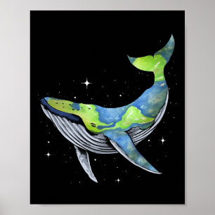 Affiche Terre Mer Planète Orcas Baleine Sauver la planète