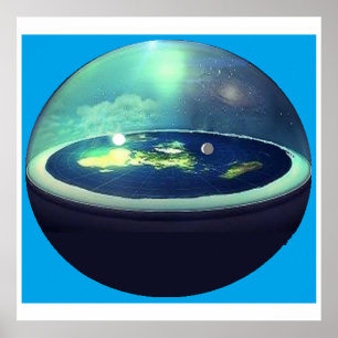 Affiche terre plate avec dômePoster