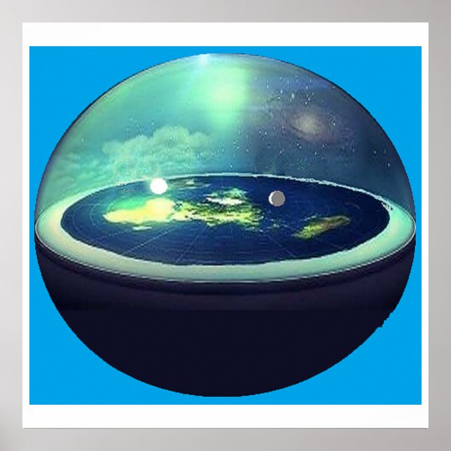 Affiche terre plate avec dômePoster (Devant)