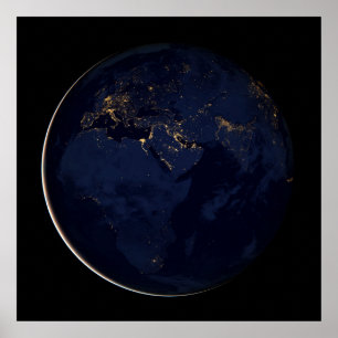 Affiche Terre Pleine Avec Lumières De Ville