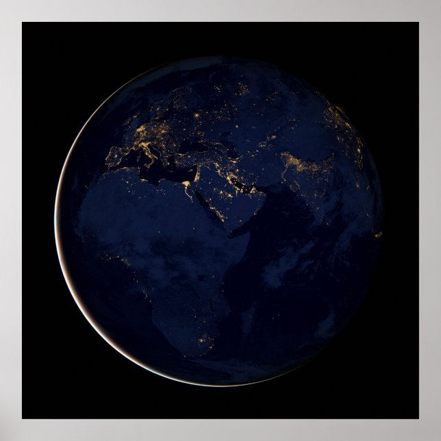 Affiche Terre Pleine Avec Lumières De Ville (Devant)