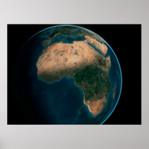 Affiche Terre Pleine De L'Espace Au-Dessus Du Continent Af