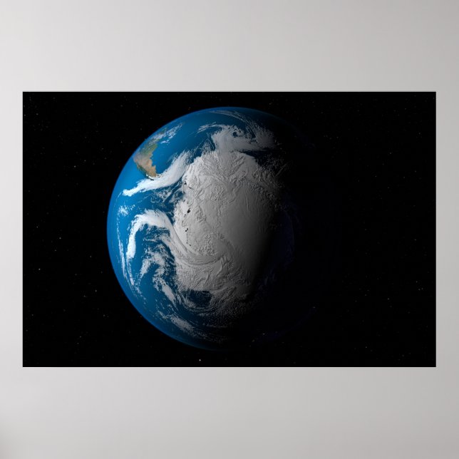 Affiche Terre Pleine Montrant Des Nuages Simulés Sur L'Ant (Devant)