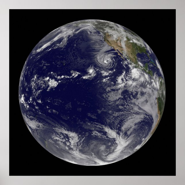 Affiche Terre Pleine Montrant Diverses Tempêtes Tropicales (Devant)