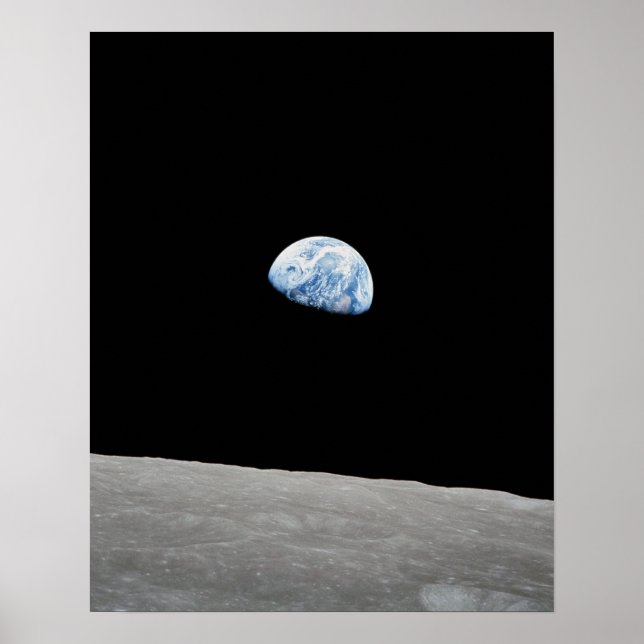 Affiche Terre se levant au-dessus de la Lune, vue d'Apollo (Devant)