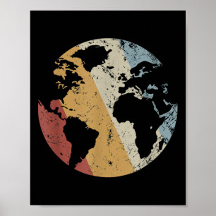 Affiche Terre Vintage style rétro Jour de la Terre