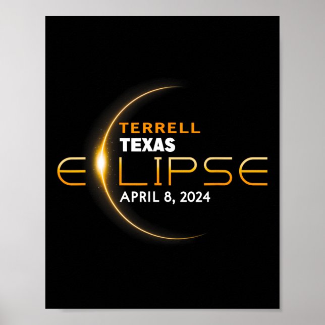 Affiche Terrell Texas Total Solar Eclipse 2024 (Devant)