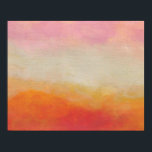 Affiche Terres du désert Peinture paysagère Abstraite<br><div class="desc">Un tableau abstrait réalisé avec des peintures acryliques. Un désert domine un paysage abstrait. Un terrain rouge orangé et des montagnes avec un arrière - plan sablonneux et un ciel nuageux rose.</div>