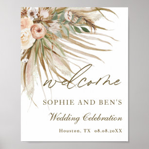 Affiche Terreux Fleurs Séchées de Pampas Mariage de Bienve