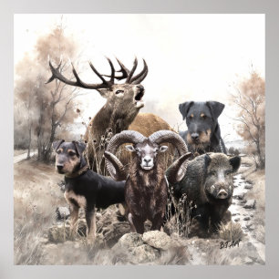 Affiche Terrier de chasse allemand